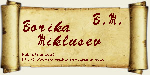 Borika Miklušev vizit kartica
